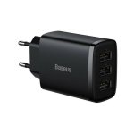 Cargador Baseus CCXJ020101 Interior 3 Puertos USB 2.0 17W Negro
