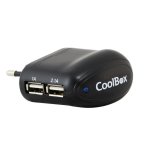 Wandladegerät CoolBox UX-2 2 USB-Ports 2500mA Schwarz