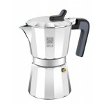 Italienischer Espressokocher BRA Cafetière de Luxe 2 1 Tasse Schwarz Aluminium