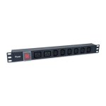 Multipresa Equip 333316 8 prese con interruttore alluminio nero 1,8 m