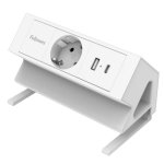 Multiprise Fellowes 100137173 1 prise USB-A USB-C câble 2 m blanc