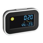 Despertador TFA Dostmann 60.2015 Negro/Plata con Termómetro y Retroiluminación