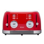 Tostadora Sogo SS-5465 4 Ranures Rouge Acier Inoxydable