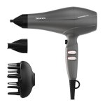 Secador de Pelo Iónico Profesional Taurus FASHION 2600 IONIC 2600W 6 Temperaturas 6 Velocidades con Accesorios Gris