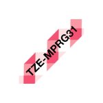 Fita para impressora de etiquetas Brother TZE-MPRG31 12 mm Preto sobre Vermelho