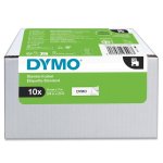 Etiquetas DYMO D1 9mm x 7m Branco sobre Preto 10 Unidades
