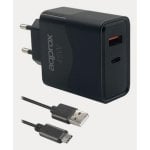 Chargeur mural USB-C PD 45W + USB-A 20W APPROX APPUSBWALL45W