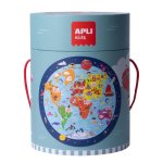 Rätsel Rund Weltkarte 48 Teile APLI Kids Ø50 cm