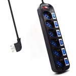 Multipresa Ewent EW3850 6 prese Tipo F e L con interruttori e protezione bambini