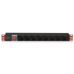 Régua de tomadas Phasak STRIP-81V 8 tomadas com interruptor e cabo 2 m preto vermelho