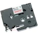 Cinta para Impresora de Etiquetas Brother Gloss Laminated 12mm Rojo/Blanc TZ 8m