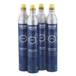 Kit de botellas de CO2 Grohe Blue, 4 piezas de 425 g, acero inoxidable azul