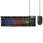 Teclado Ewent PL3200 membrana completo com LED RGB e rato gaming incluído