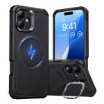 Funda ESR Cyber Tough HaloLock rigide noire avec support pour iPhone 16 Plus