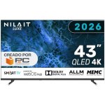 Nilait Luxe 43UD8004SWOS 43" QLED UHD 4K Smart TV WEBOS+Nilait Harmony Sound bar Barra de sonido 2.0 60W blanca