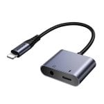 Adaptador Áudio Joyroom SY-L01 Lightning para 3.5mm + Lightning Preto