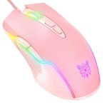 Mouse ONIKUMA CW905 USB 6400 DPI RGB 7 Pulsanti Rosa Gaming Ergonomico
