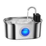 Fuente de agua inalámbrica para perros y gatos Rojeco RYSJPDGY-17 3,2 l acero inoxidable