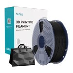 Filamento TPU Silk Sunlu Preto 1,75 mm Flexível Resistente Sedoso