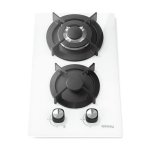 Placa de gas IsEasy MGBG-312A 2 hornillos vidrio blanco