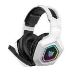 Cuffie ONIKUMA B100 wireless Bluetooth 5.3 con microfono cancellazione rumore RGB bianco