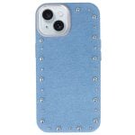 Custodia per smartphone Denim Magbattery Effetto Denim Magnetica per iPhone 15 Plus