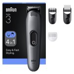 Cortapelos Multifunción Braun 80789918 Inalámbrico 21 Longitudes 50min 3 Peines Seco y Húmedo