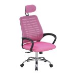 Silla de escritorio Home Heavenly Queny giratoria y regulable tapizada tejido 3D color rosa