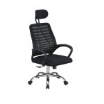 Silla de escritorio Home Heavenly Queny giratoria y regulable tapizada en tejido 3D negro