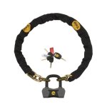 Candado para Bicicleta Yale Cadena Máxima Seguridad 1,8 m Llave Titanio Oro