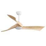 Ventilatore da Soffitto con Luce Rolipo 18W 132cm 6 Velocità Silenzioso Telecomando Funzione Inverno