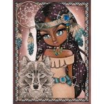 Kit Diamond Dotz Rapariga Indiana com Lobo Adulto Multicolor Intermédio 400x300 mm