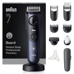 Máquina de Cortar Barba Braun BeardTrimmer 7 80789809 Sem Fios 120min 40 Comprimentos 5 Pentes À Prova de Água