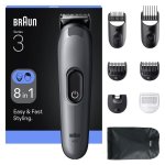 Máquina de Cortar Cabelo Multifunções Braun 80789915 Sem Fios 21 Comprimentos 50min 6 Pentes À Prova de Água