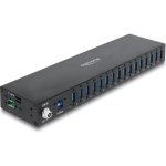 Hub Delock 16 Ports 5 Gbps Modell 60793 mit ESD und DIN-Schienenmontage