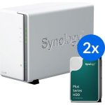 Servidor NAS Synology 8TB DS223j con 2 bahías y discos HAT3300, gestión multimedia y protección avanzada