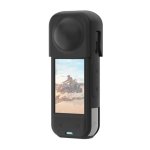 Capa de silicone PULUZ com tampa de lente para Insta360 X5 preta