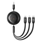 Cavo Baseus Free2Draw 3 in 1 USB a Micro+Lightning+USB-C 100W 1,1 m nero