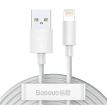 Cable USB a Lightning Baseus Simple Wisdom 1,5 m 2,4A Blanco 2 unidades