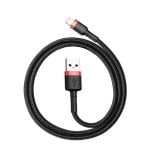 Cavo USB Lightning Baseus Cafule 1 m Nero + Rosso 2,4 A