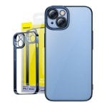Coque Baseus Glitter Transparente avec Verre Trempé Bleu pour iPhone 14 Plus