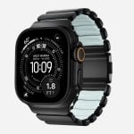 Pulsera Nomad Stratos Band Titanio Negro 49mm Icy Blue Glow para Apple Watch