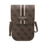 Bandoleira Universal Guess para Telemóvel com Alça e Porta-cartões Castanha