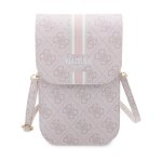 Bandoleira Universal Guess para Telemóvel com Alça e Porta-cartões Rosa