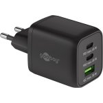 Ladegerät USB-C PD 65W 3 Ports GaN Schwarz Goobay 64753