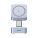 Cargador Inalámbrico Ugreen Magflow 2-en-1 Qi2 25W Azul