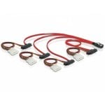 Cable Mini SAS 36pin a 4x SAS 29pin DeLOCK 0,5 m Rojo