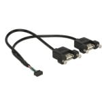 Cavo USB DeLOCK 84832 0,25 m USB 2.0 Femmina/Femmina Nero