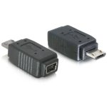 Adattatore USB micro-B maschio a mini USB 5 pin femmina nero DeLOCK