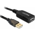 USB 2.0 Verlängerungskabel DeLOCK 15 m Männlich/Weiblich Schwarz
